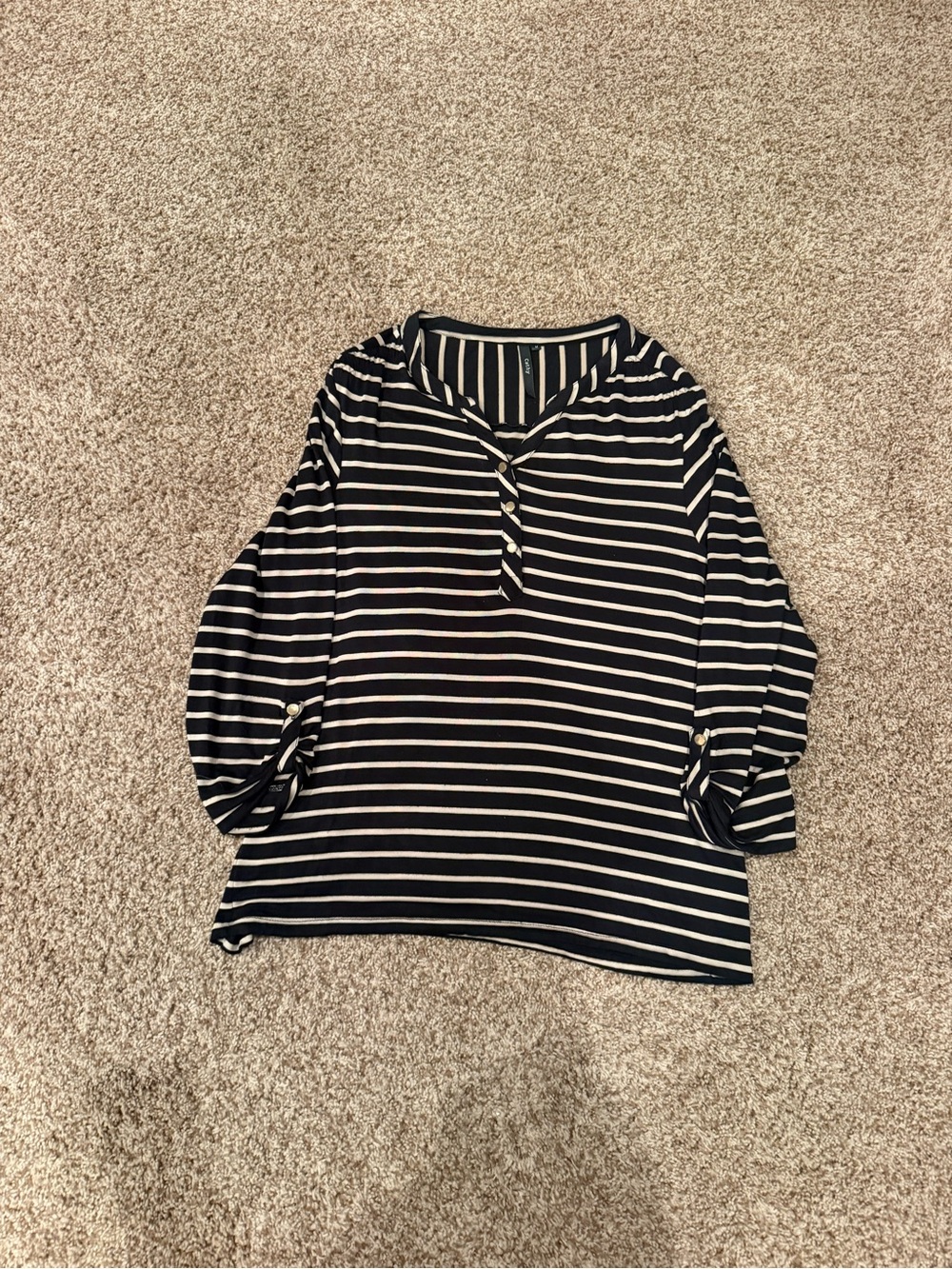 Women’s Black and Tan Striped Shirt